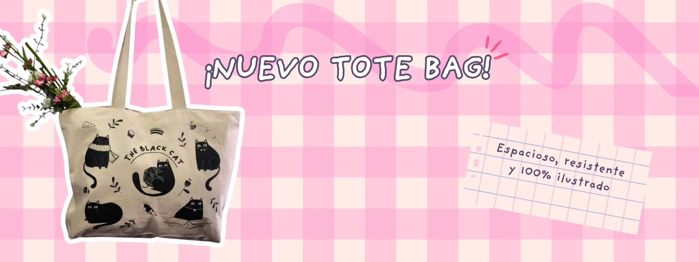 ¡Nuevo Tote Bag! The Black Cat — espacioso, resistente y 100% ilustrado