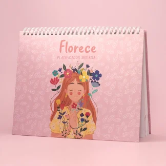 Planificador Florece rosado con ilustración floral